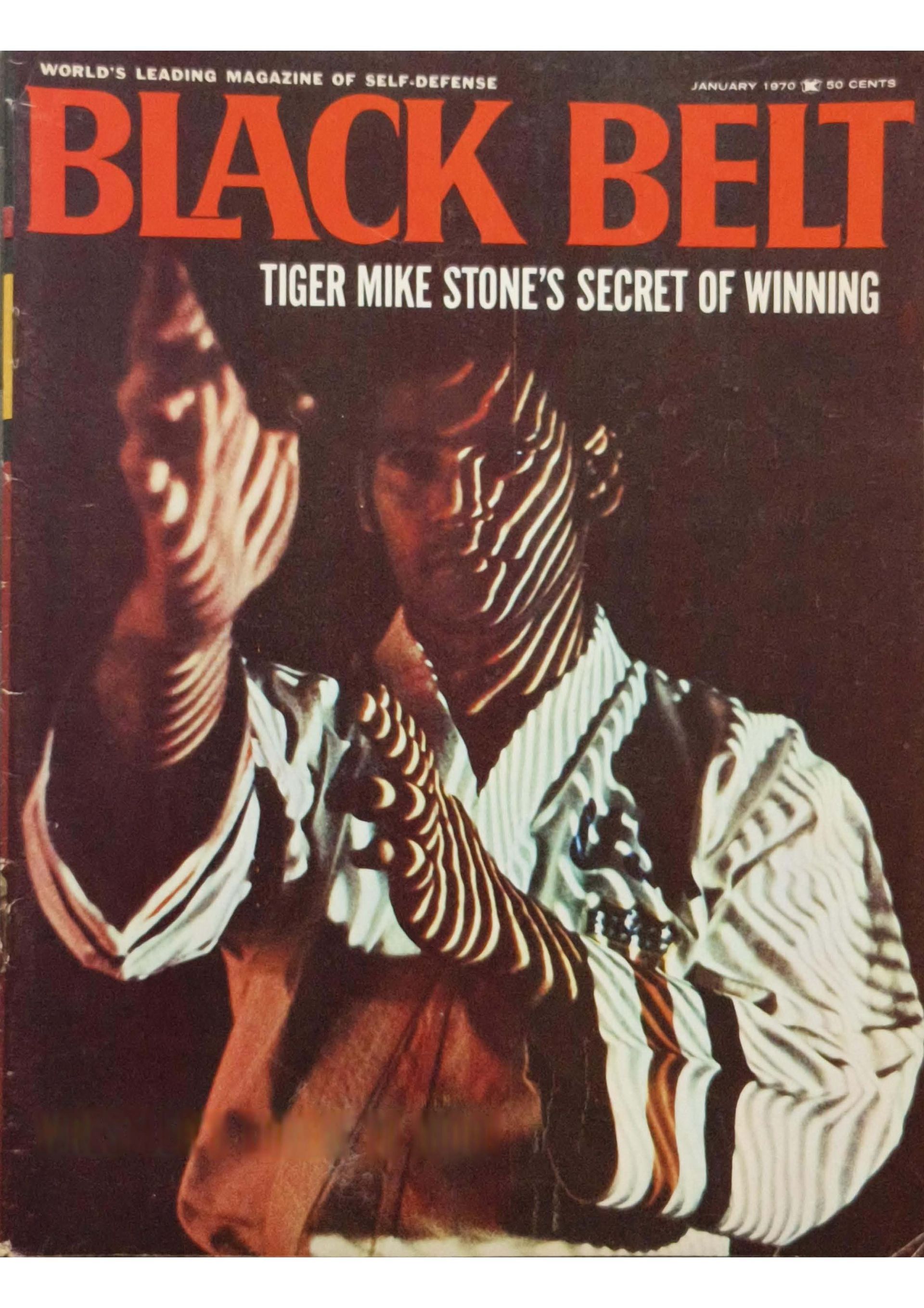 Cover of Black Belt magazine, featuring Tiger Mike Stone.