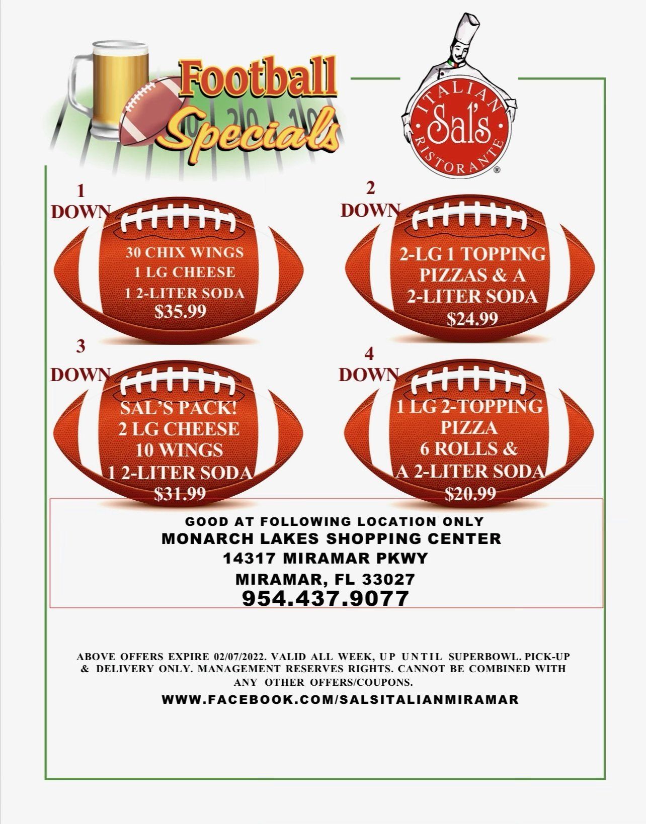 Miramar Parkway Football Specials