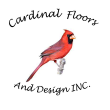 Logo: Red cardinal perched on branch, with text "Cardinal Floors And Design INC."