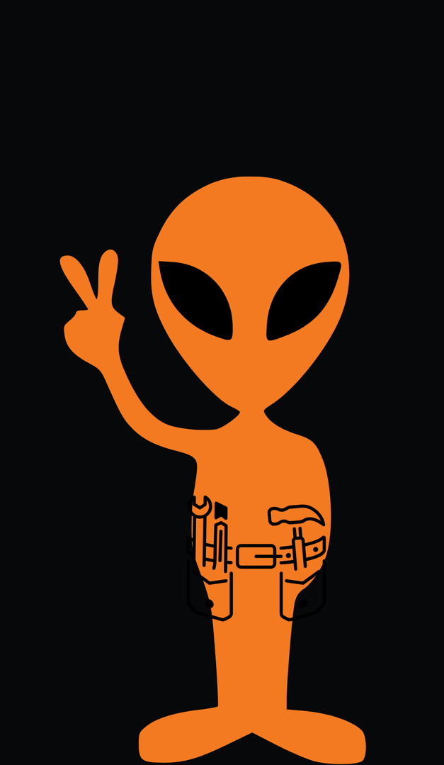 the south east total service alien mascot giving a peace sign