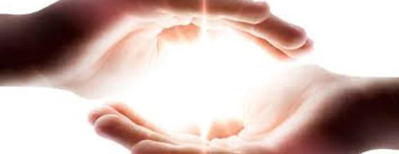 Healing hands with light energy