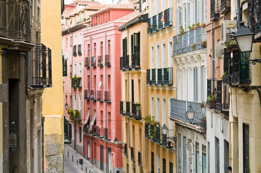 Colourful apartment blocks in Lavapies