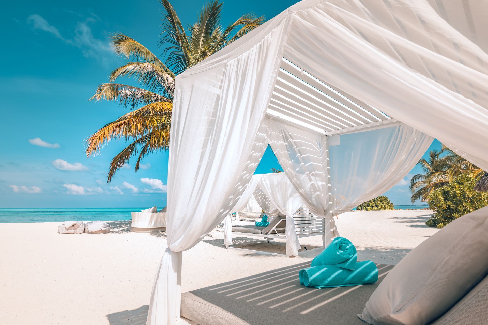 Luxury beach canopy, Seychelles