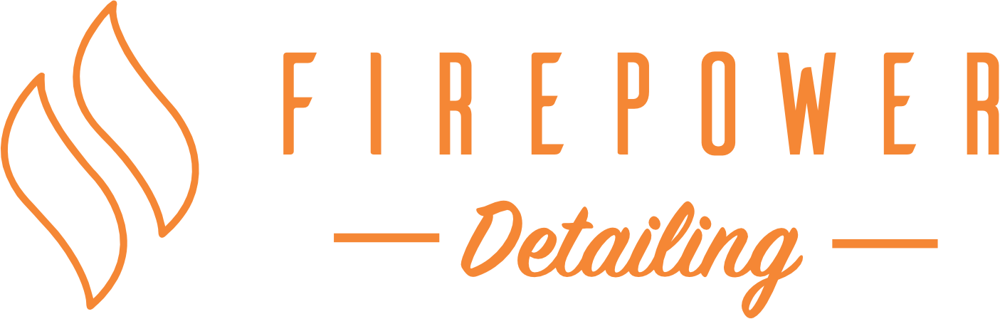 Logo for Firepower Detailing with a flame icon and text in orange.
