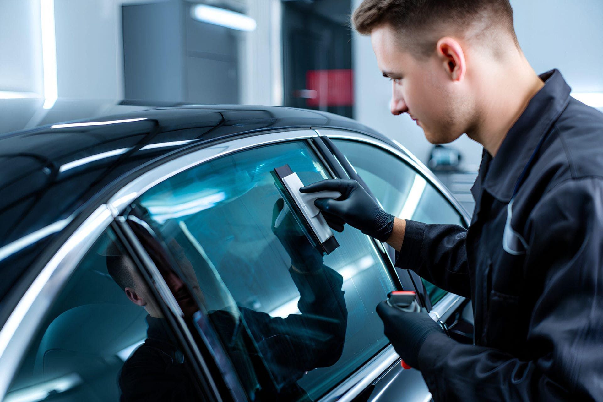 Window film applied to car glass