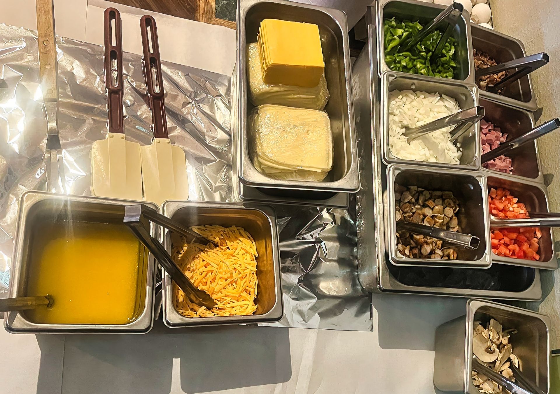 Omelet station at Dockers North brunch