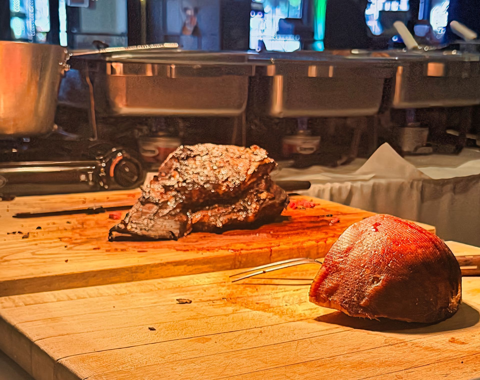Carving station at Dockers North Sunday brunch