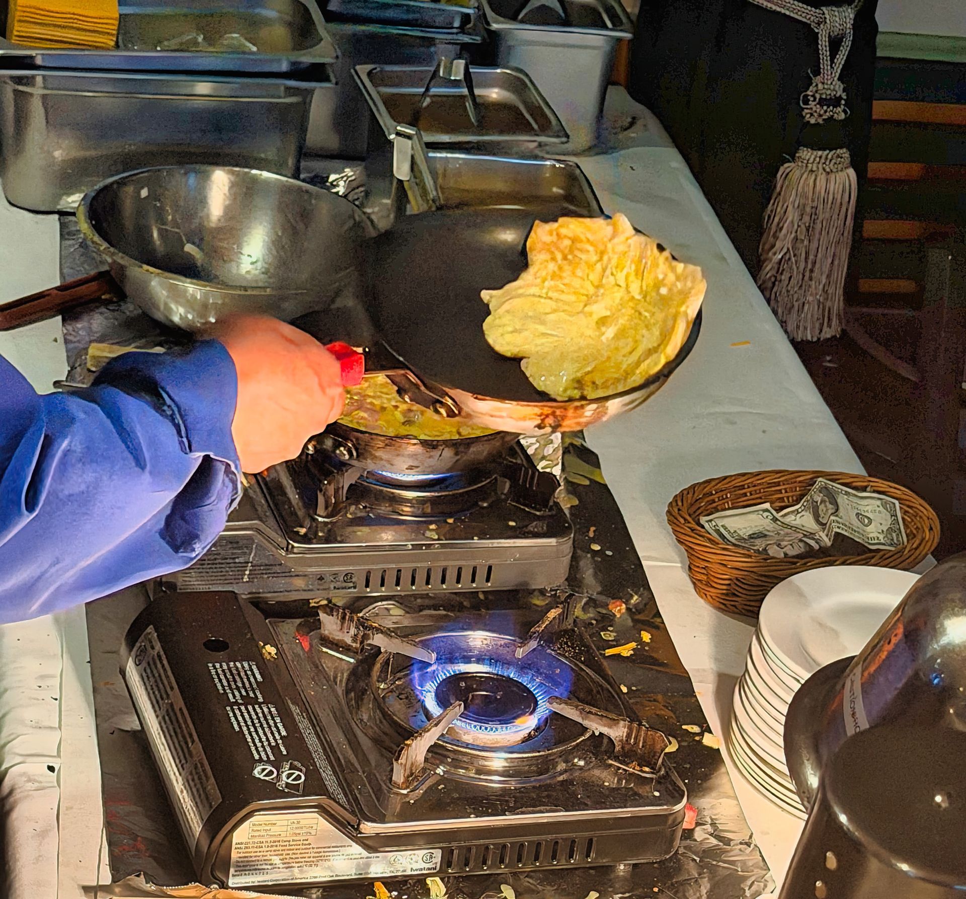 Made-to-order omelet station at Dockers North brunch