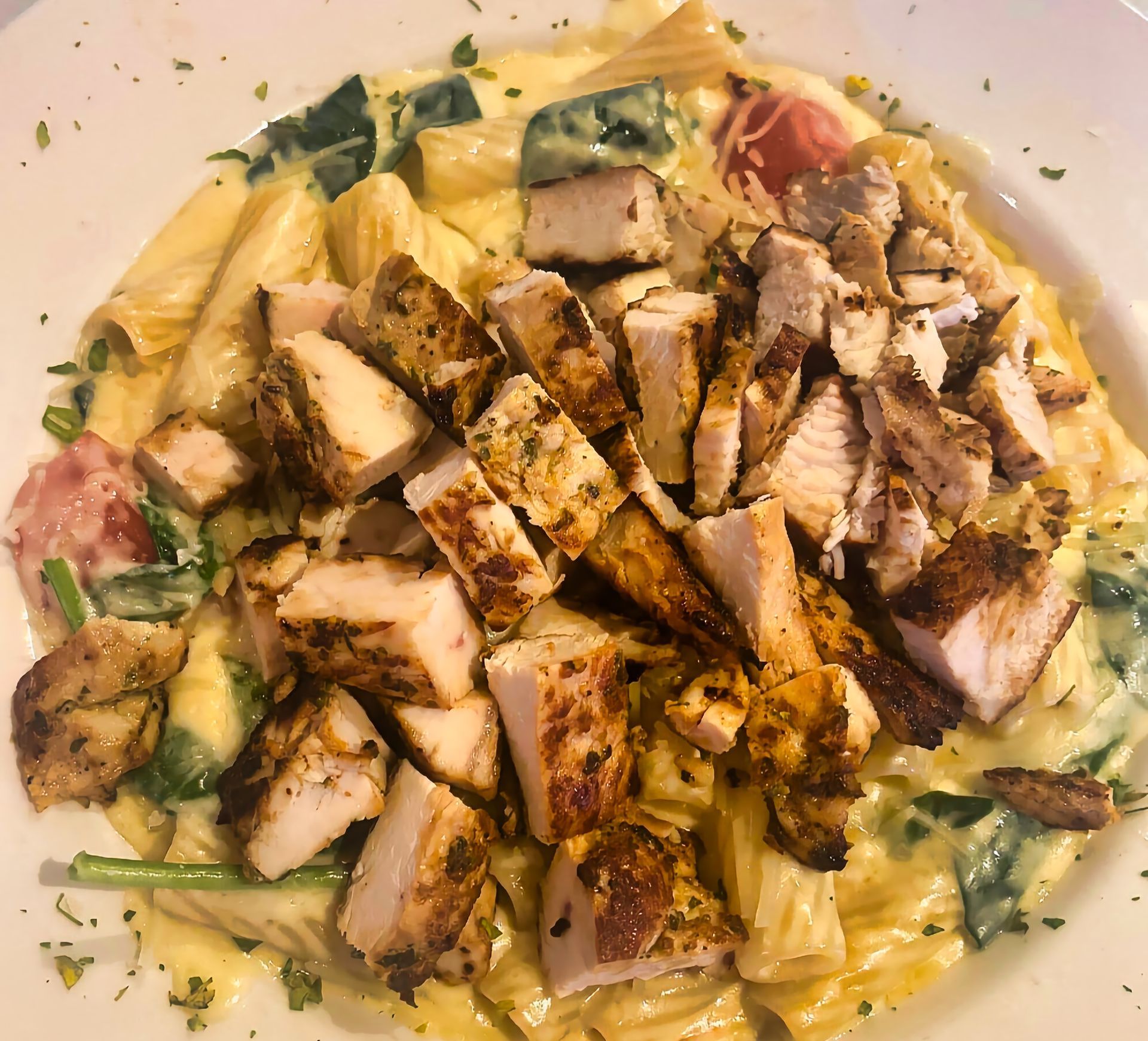 Chicken Florentine pasta at Dockers North
