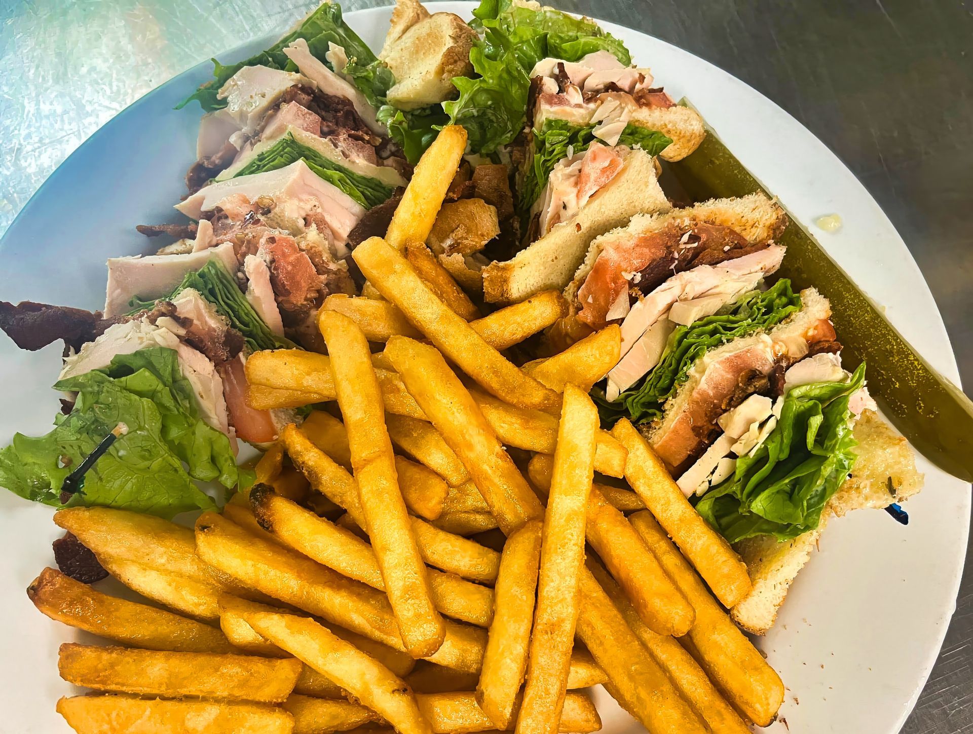 Turkey club sandwich at Dockers North