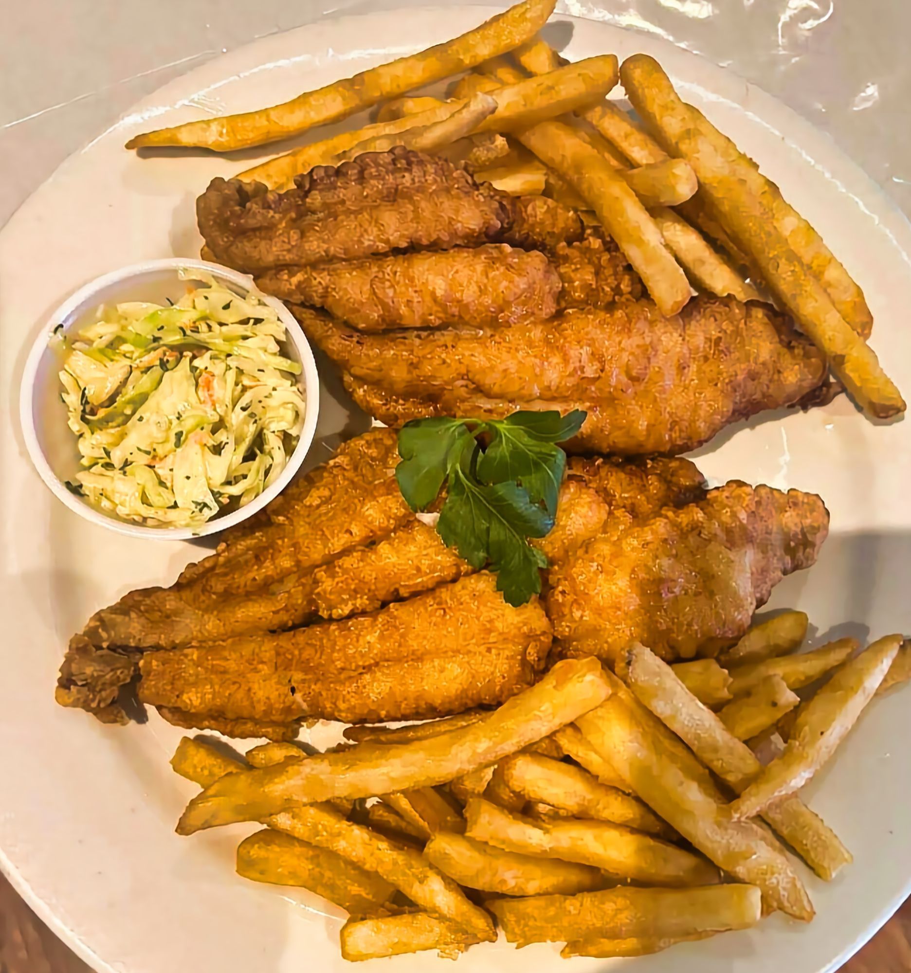 Deep fried catfish at Dockers North
