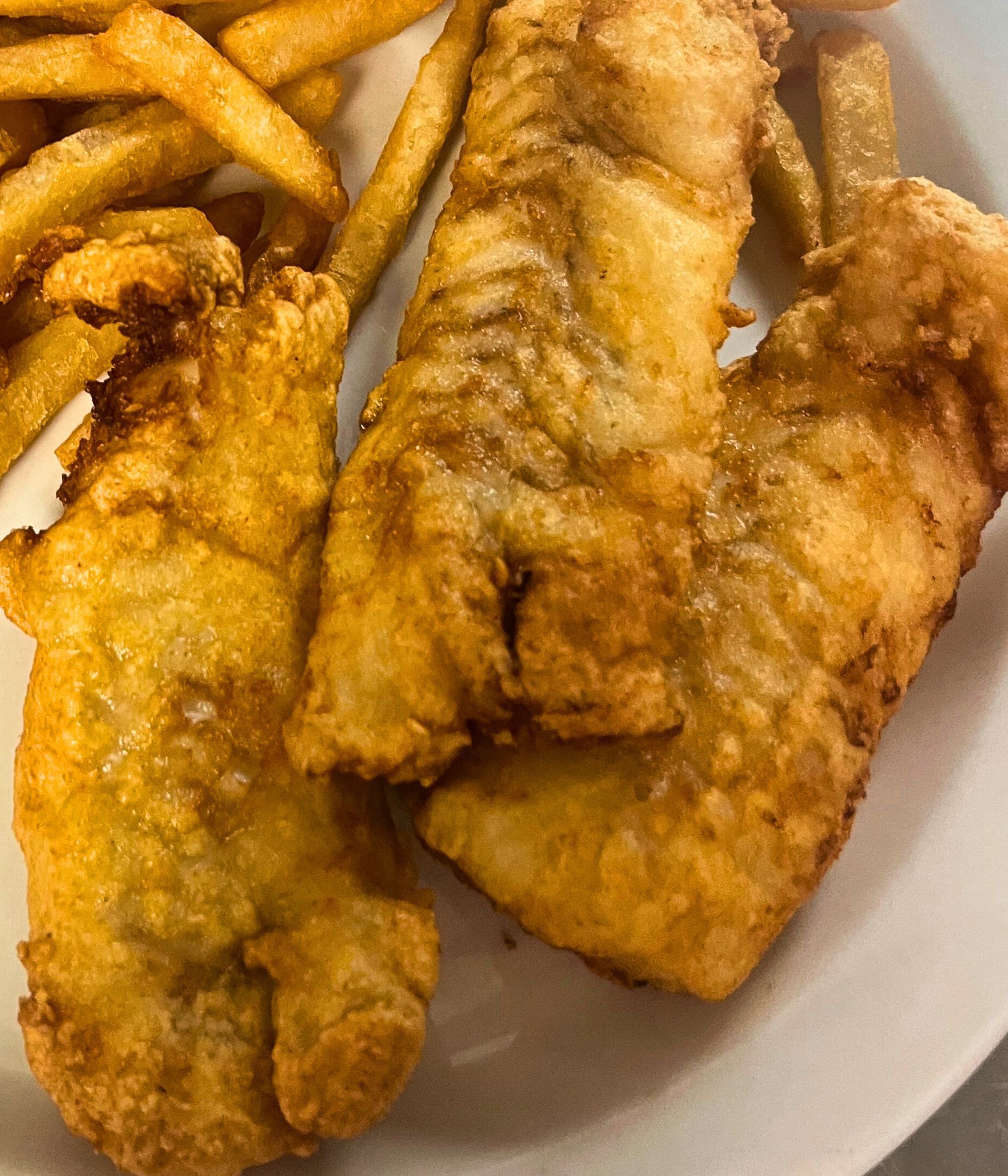 Fried cod and fries at Dockers North