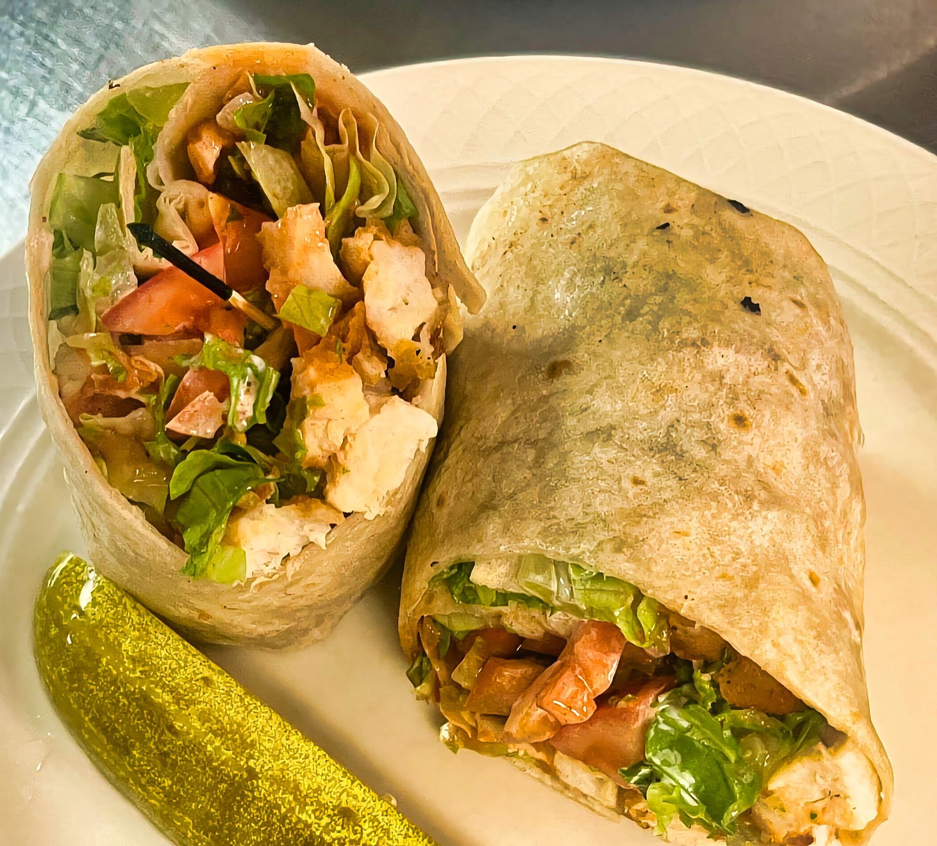 Buffalo chicken wrap at Dockers North