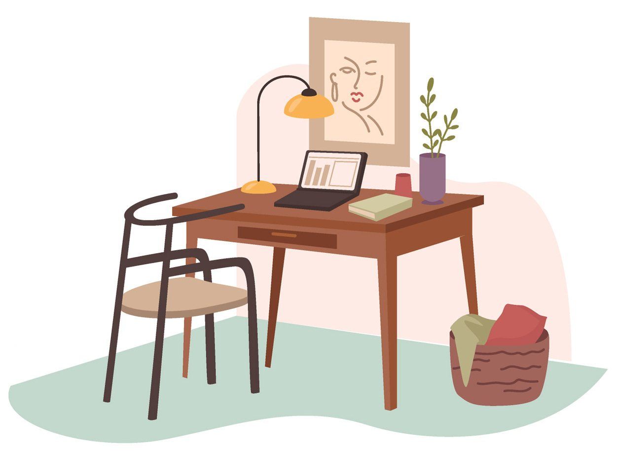 Wohnzimmer Sessel und Pflanze Illustration
