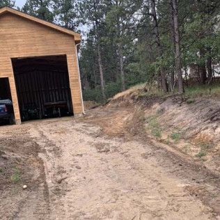 Wooden Garage on Dirt Road - Elizabeth, CO – NRK Skidsteer