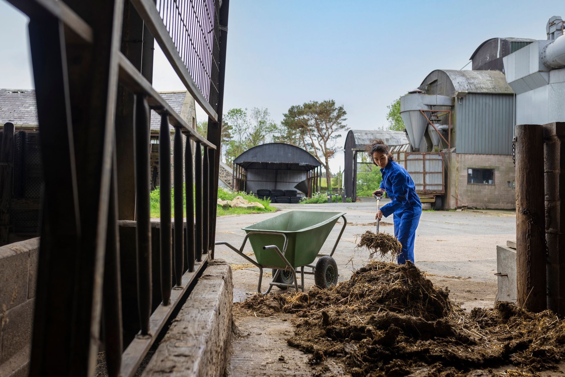 Farmer with a wheelbarrow