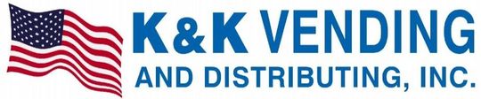 A logo for k & k vending and distributing inc.