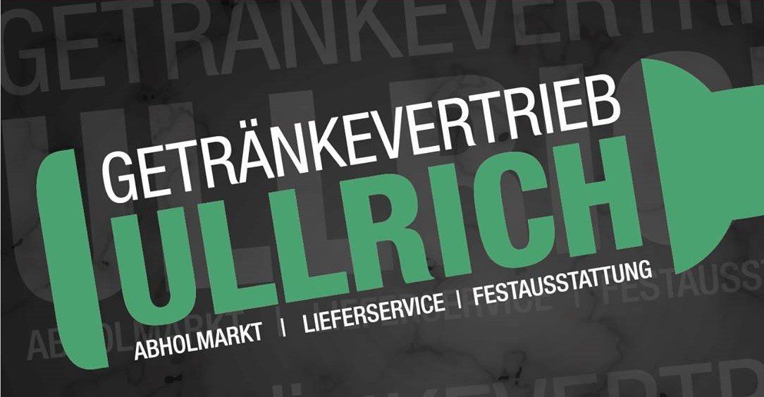 Ein Schild mit der Aufschrift Getrankevertrieb Ullrich darauf