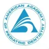 American Academy of Pediatric Dentistry logo in blue and teal, with circular text around a stylized A.