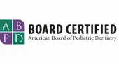 ABPD board certified logo with green, purple, and teal squares and text