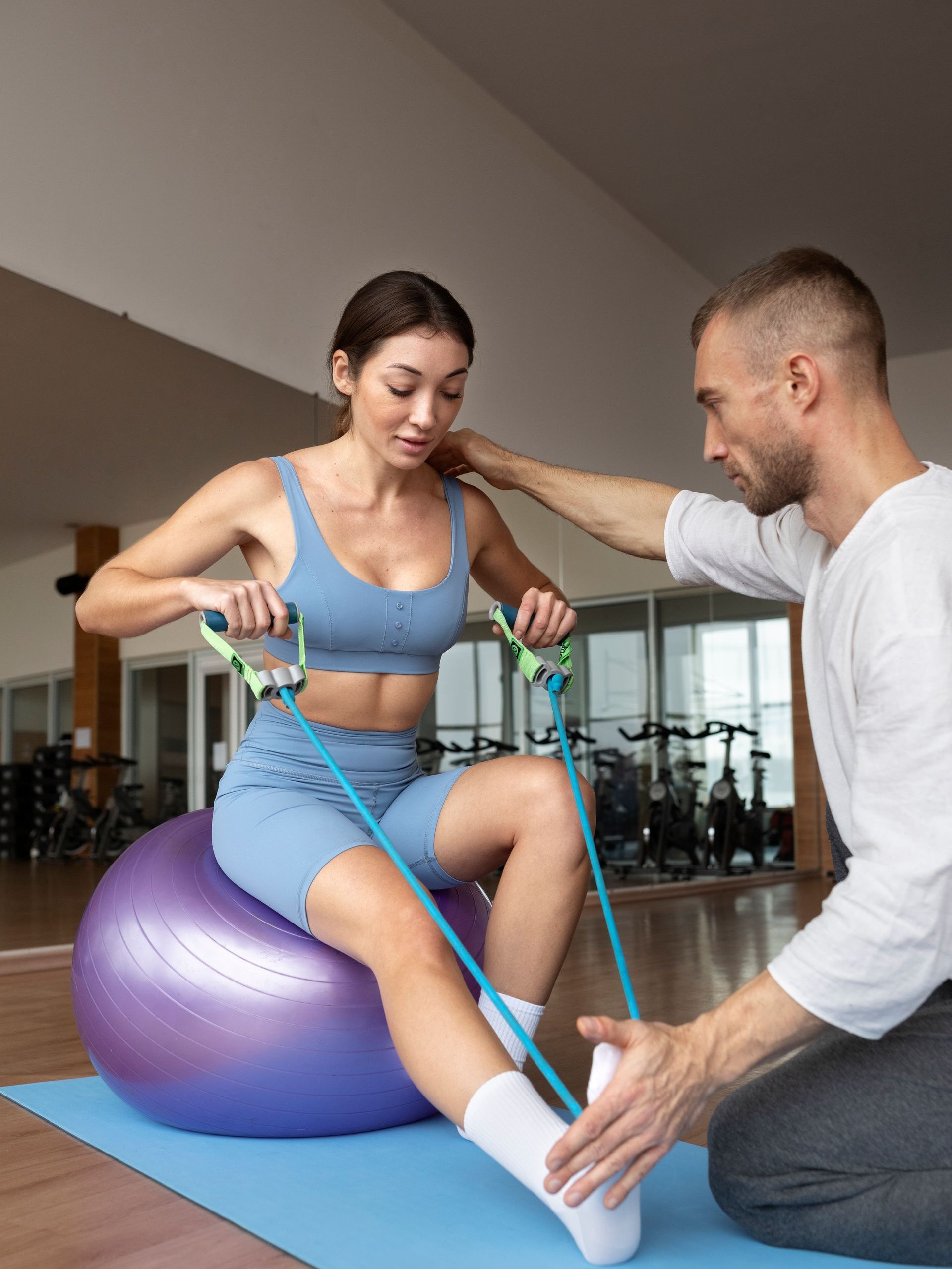 Physiotherapy on an exercise ball