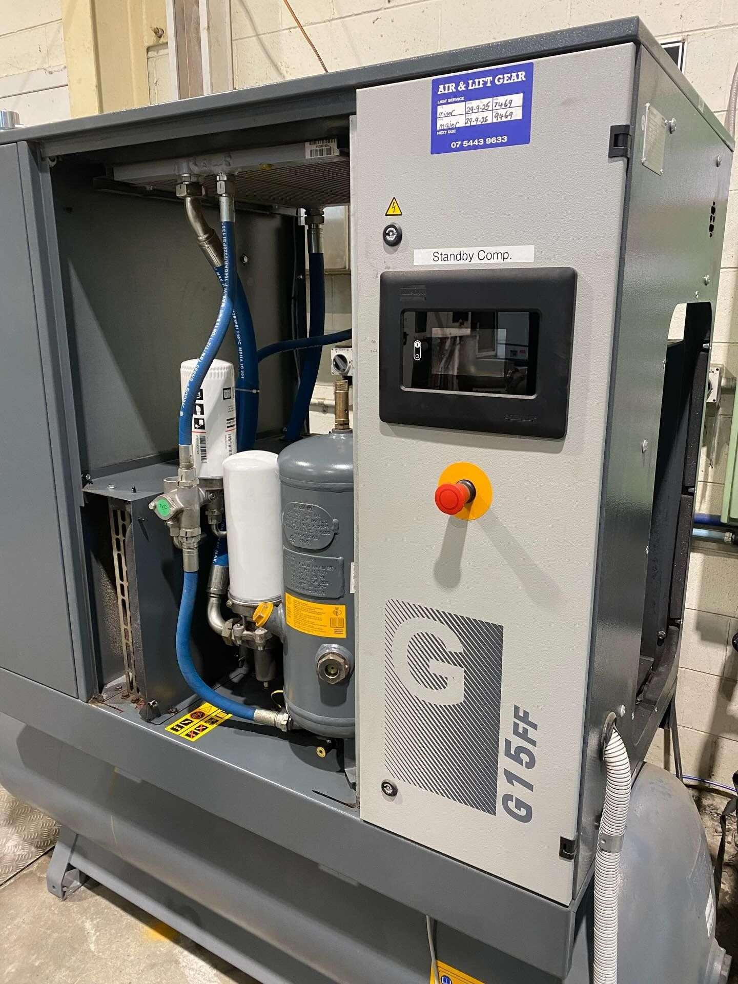 Gray Industrial Machine Cabinet With Gauges, and Pipes — Air & Lift Gear in Buderim, QLD