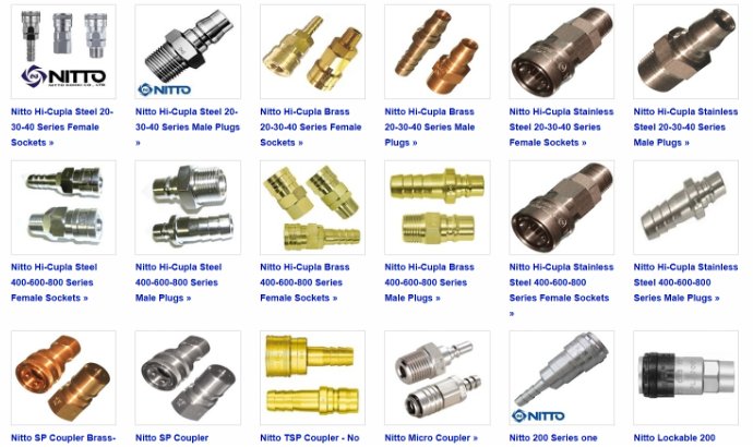 Grid of product photos showing metal electrical cable connectors and fittings on a white background — Air & Lift Gear in Buderim, QLD