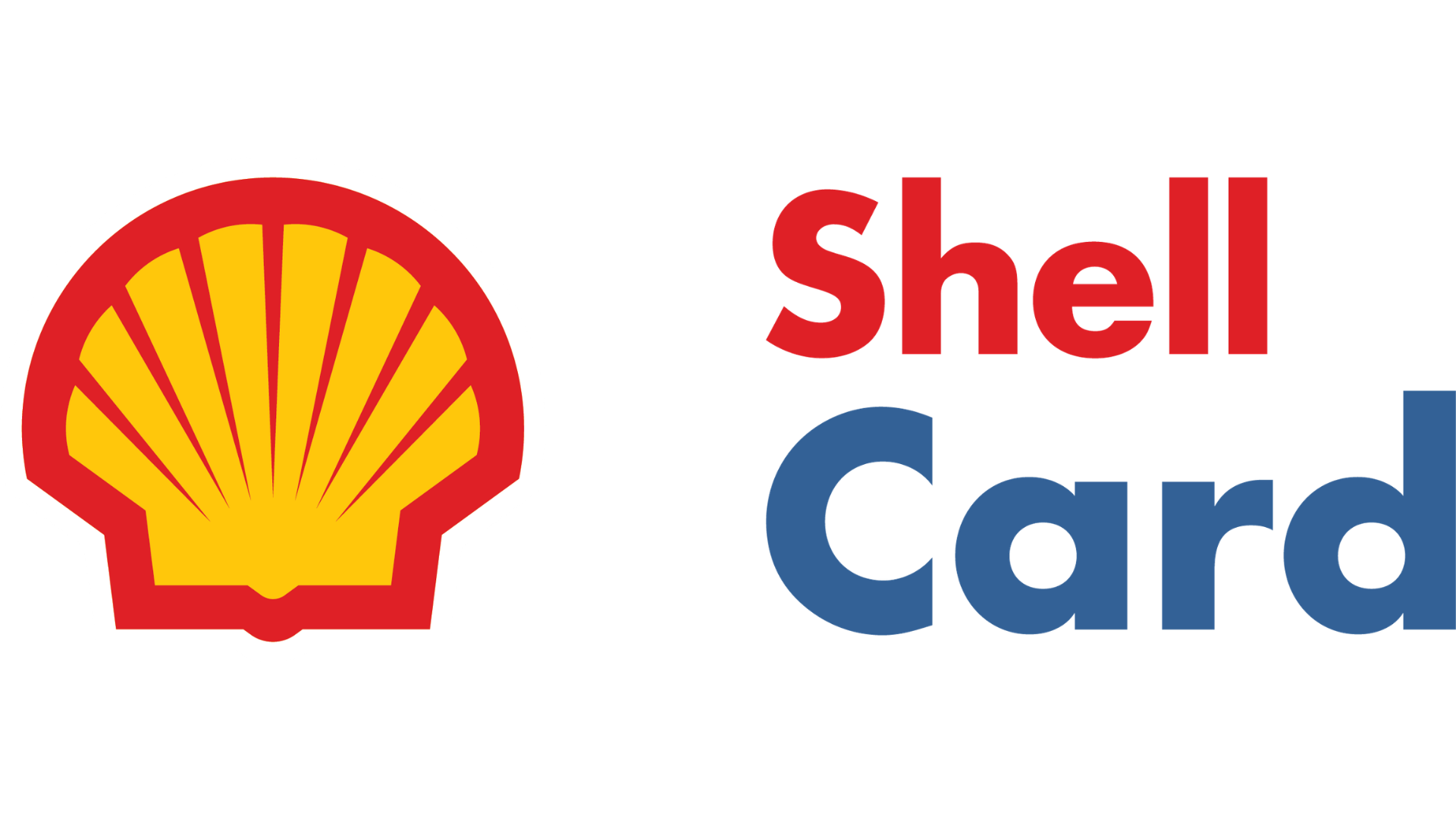 Shell Card logo with yellow and red shell icon and red-blue text on white background