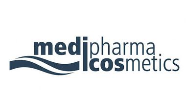 Das Logo von Medipharma Cosmetics zeigt eine Welle.