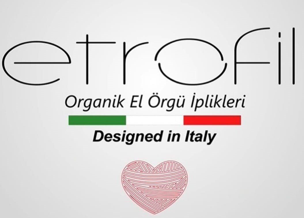 Etrafil logo with Turkish text, green-white-red stripe, and pink heart motif on a white background