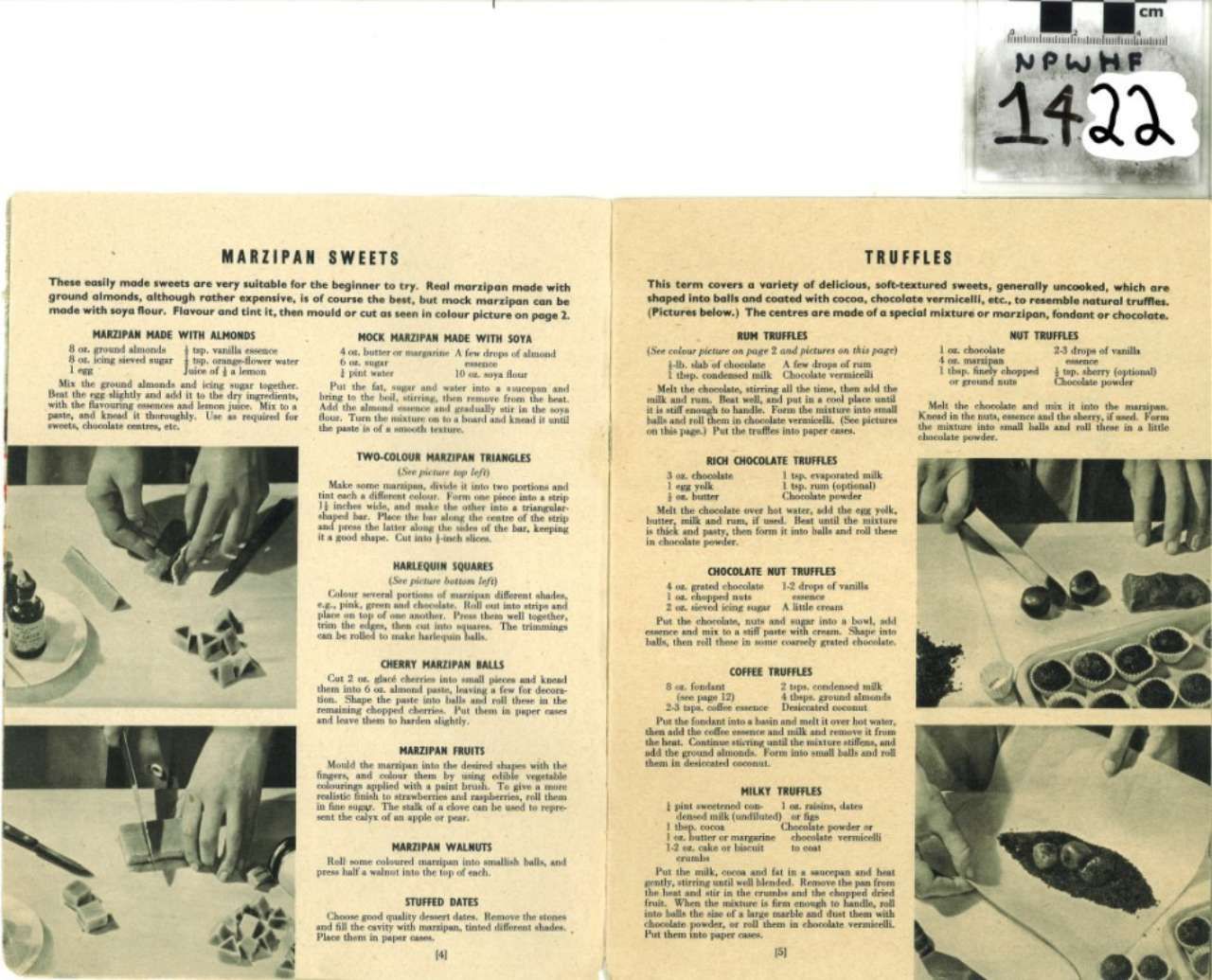 Open magazine spread with text and black-and-white photos of hands working with small objects.