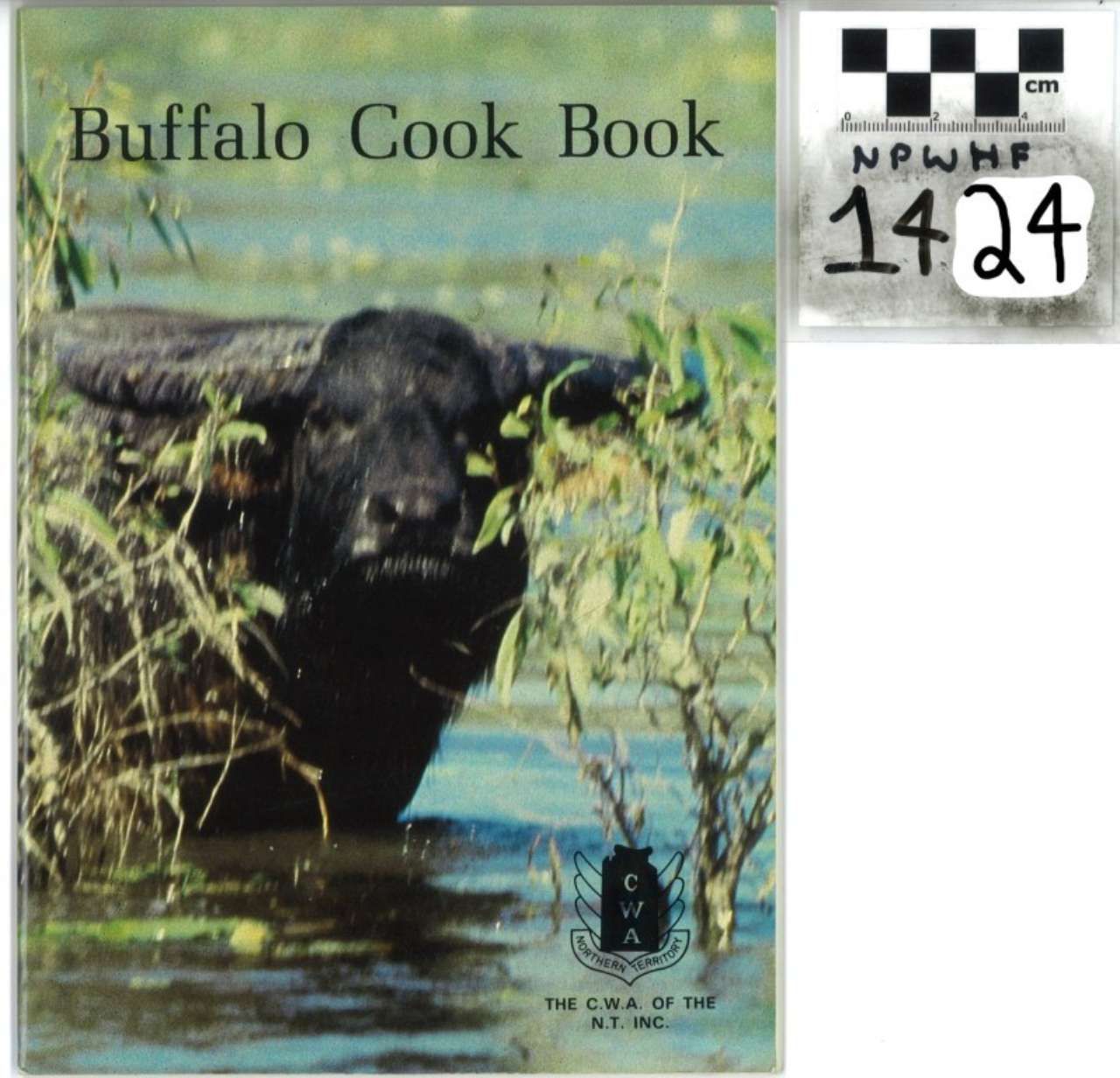 Cover of Buffalo Cook Book showing a buffalo in water and an ISBN-style label on the right.