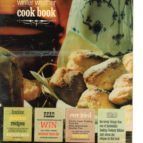 Cookbook cover with roasted chicken, green floral backdrop, and recipe callout boxes at the bottom