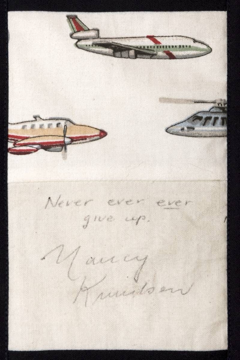 Three illustrated airplanes with handwritten note on white paper