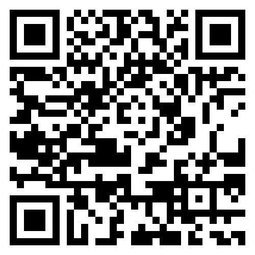 Black-and-white QR code centered on a white background