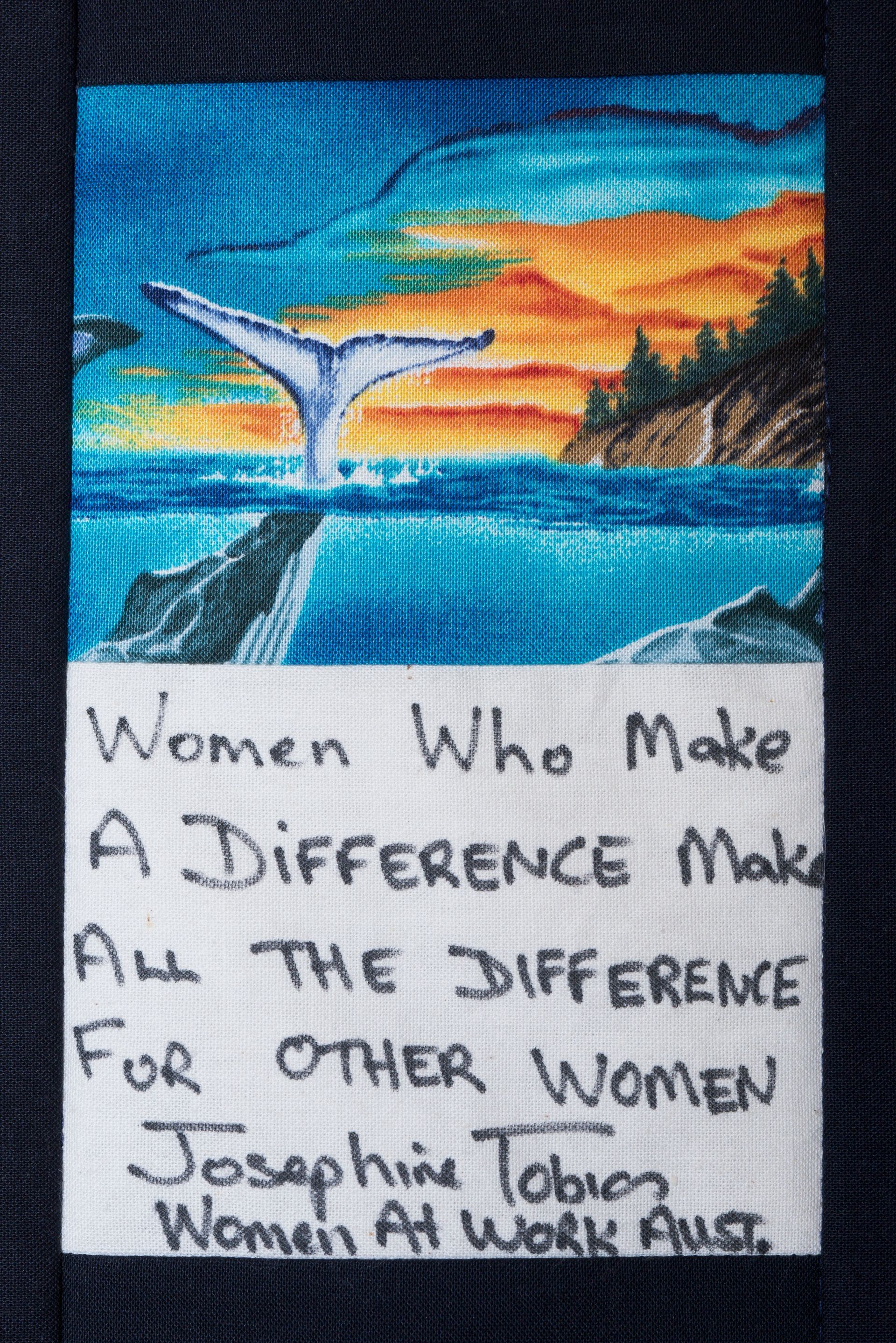 Whale tail at sunset above quote: “Women who make a difference make all the difference for other women.”