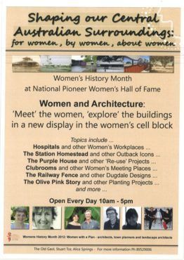 Poster for Women’s History Month at National Pioneer Women’s Hall of Fame, with exhibit details and portrait photos