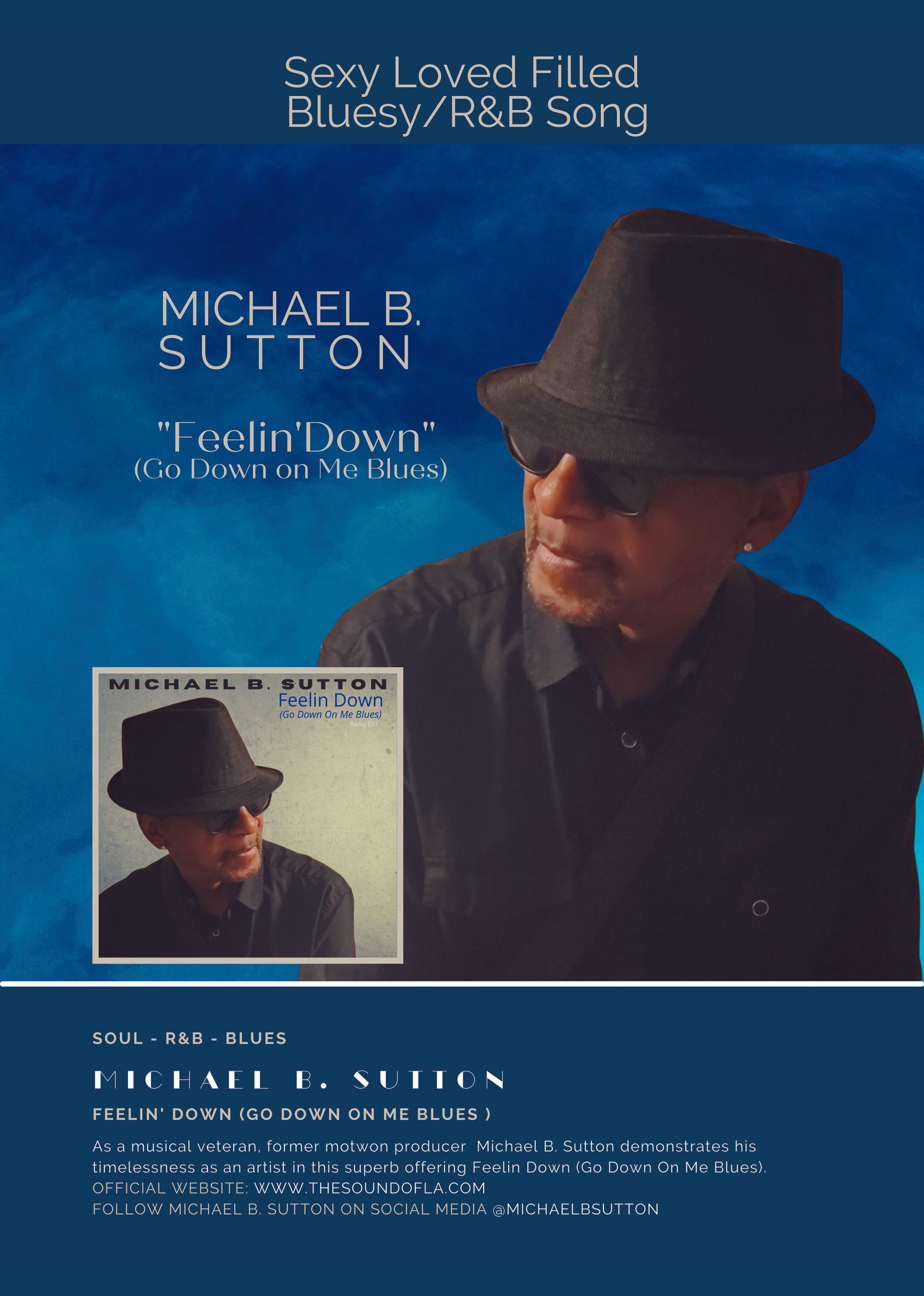 Album cover featuring Michael B. Sutton in a black hat and sunglasses against a blue sky background