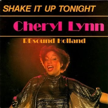 Album cover for “Shake It Up Tonight” by Cheryl Lynn and B. Sound Holland, with a singer on stage under warm lights