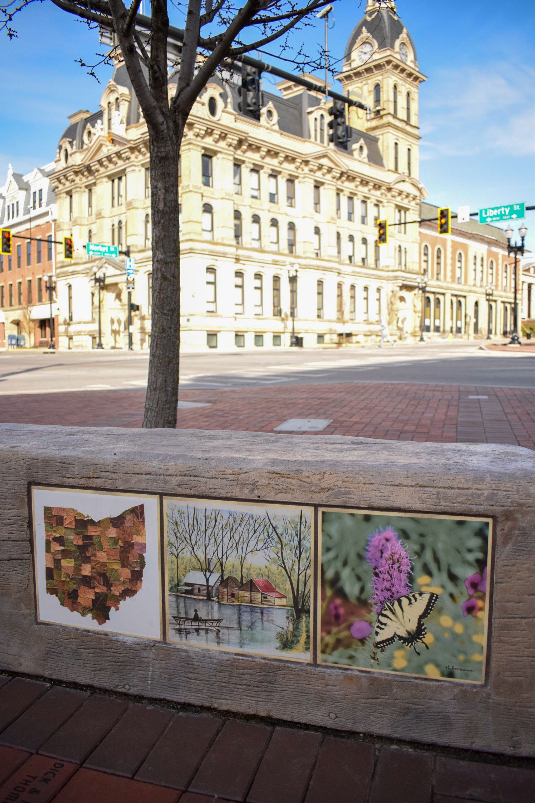 Art wall in downtown square
