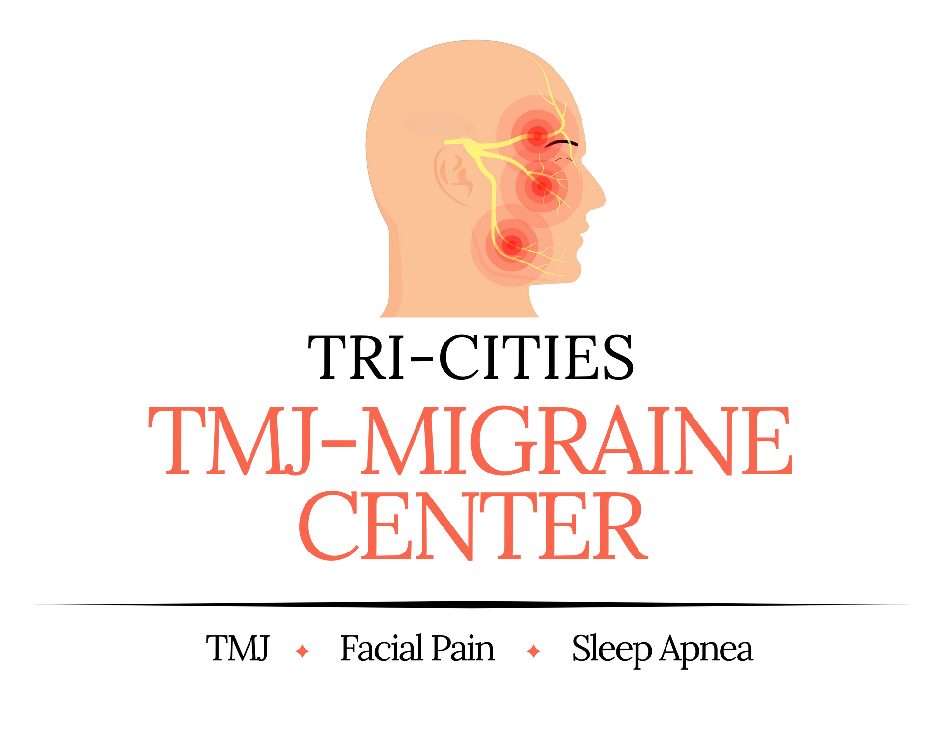 A logo for the tri-cities tmj-migraine center