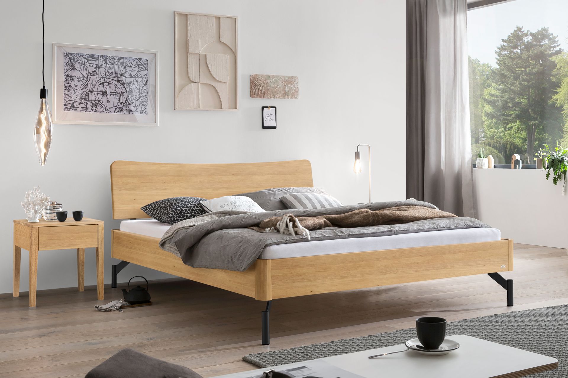 Ansicht auf Doppelbett