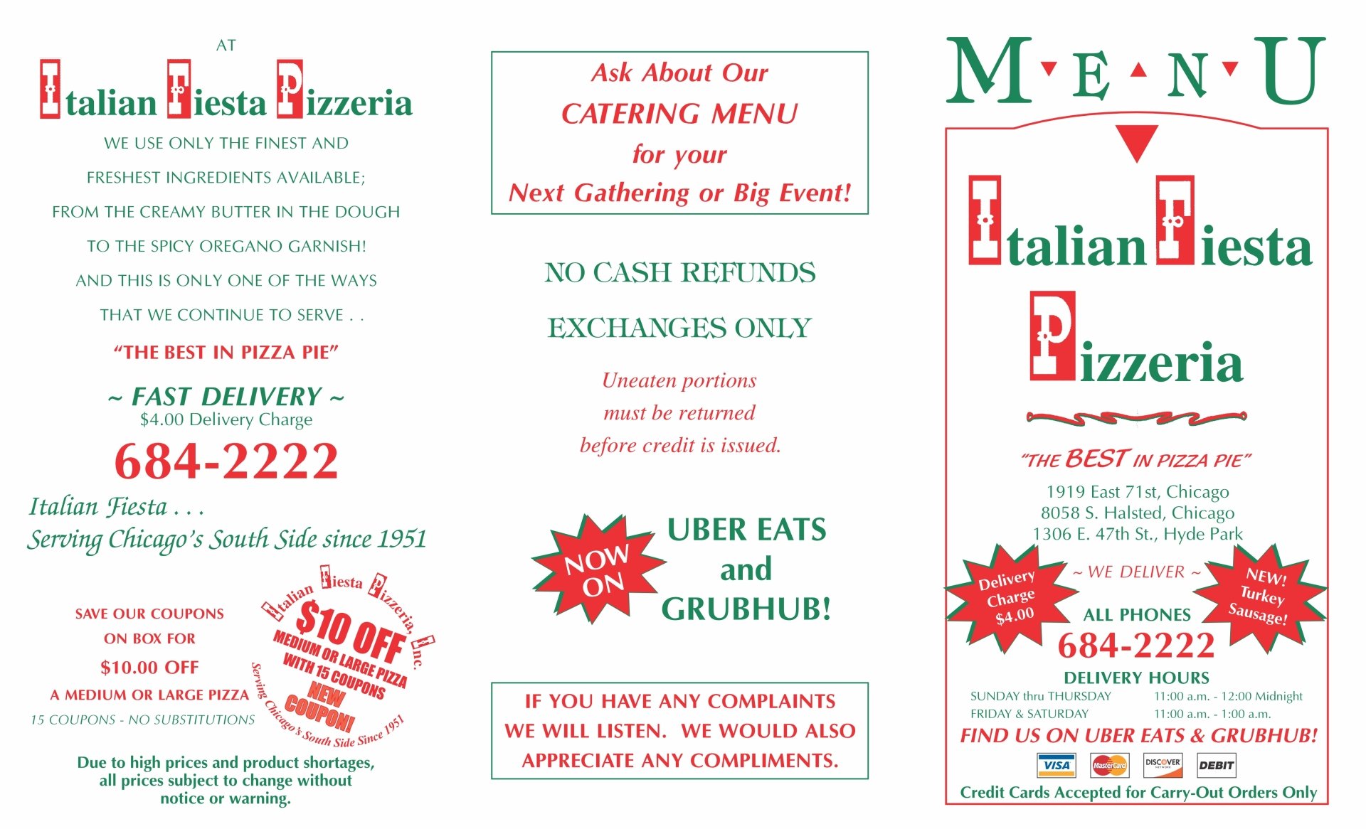 47th Street Pizza Chicago, IL Italian Fiesta Pizzeria