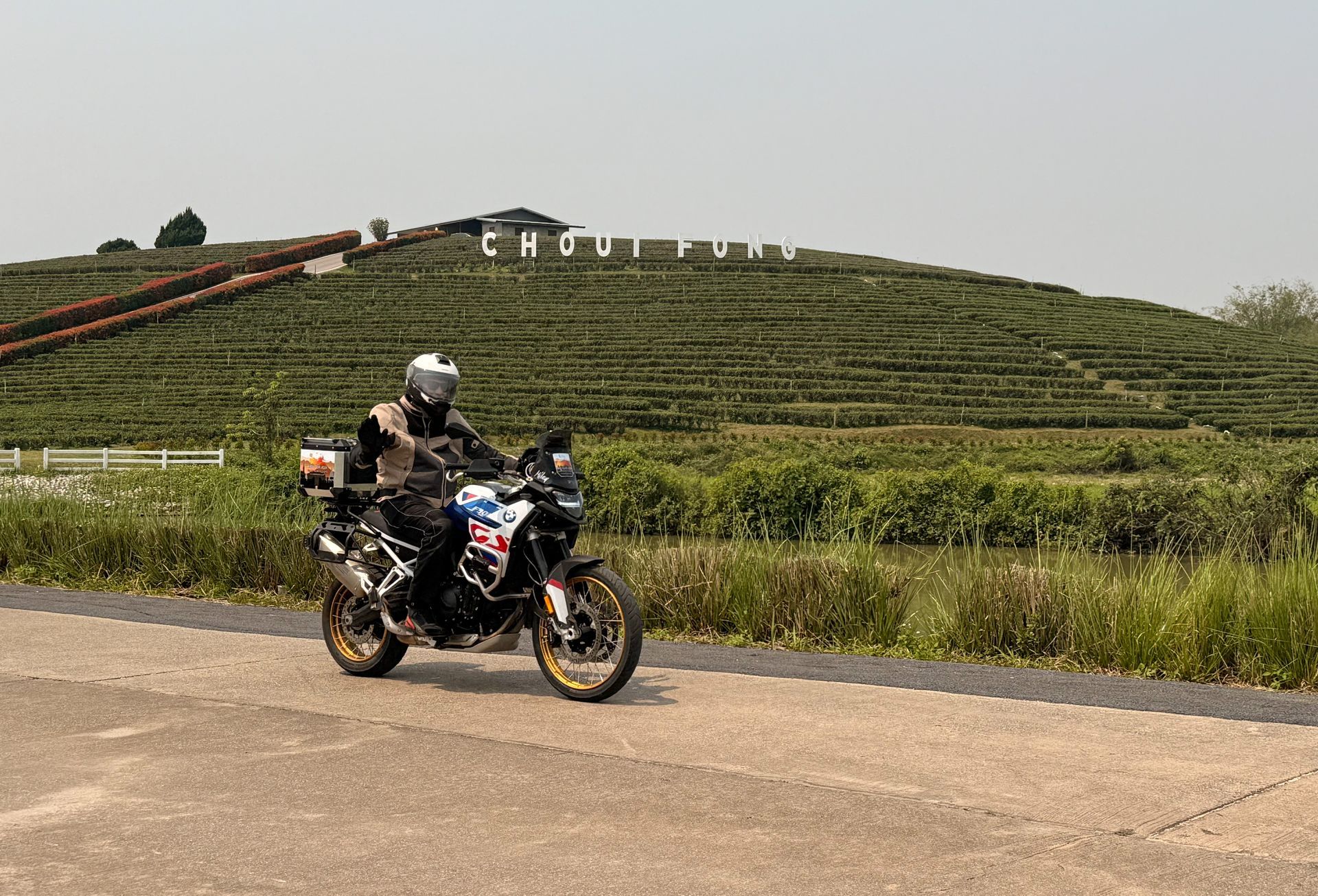 Bike Tour Asia riders in Choui Fong Tea plantation