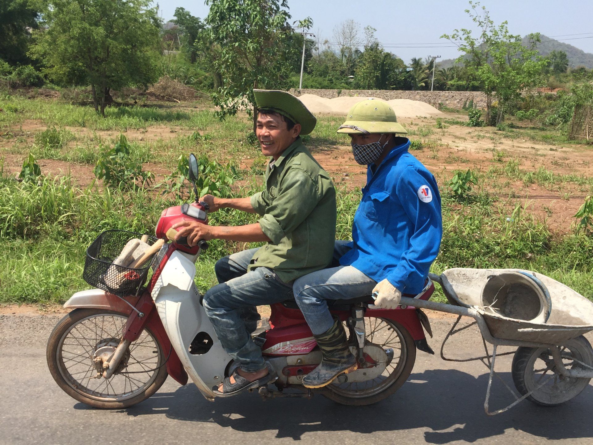 local Laos riding their bike