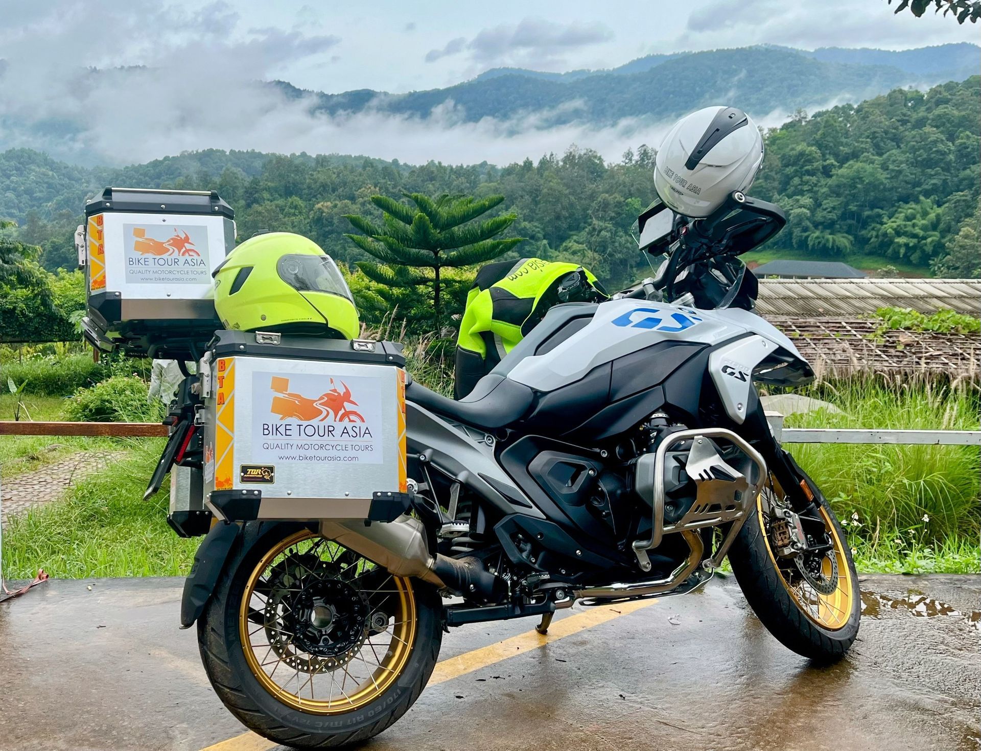 Bike Tour Asia motorcycle at Northern Thailand Elephant camp