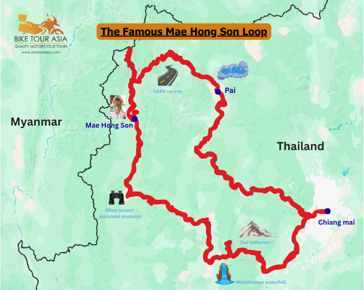 The Famous Mae Hong Son Loop Map