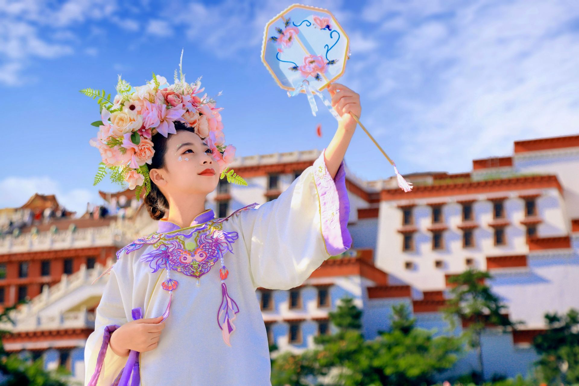 Girl in traditional dress in Lhasa