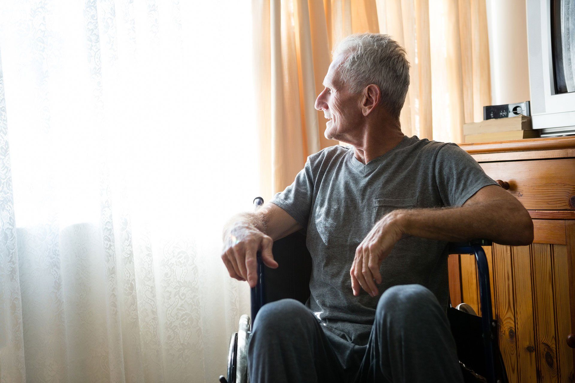man suffering from ALS