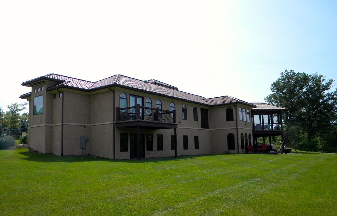 Backyard View of a Custom Home Built By Dream Built Homes in Mid-Missouri. 